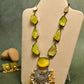 Yellow Crystal Necklace with Earrings