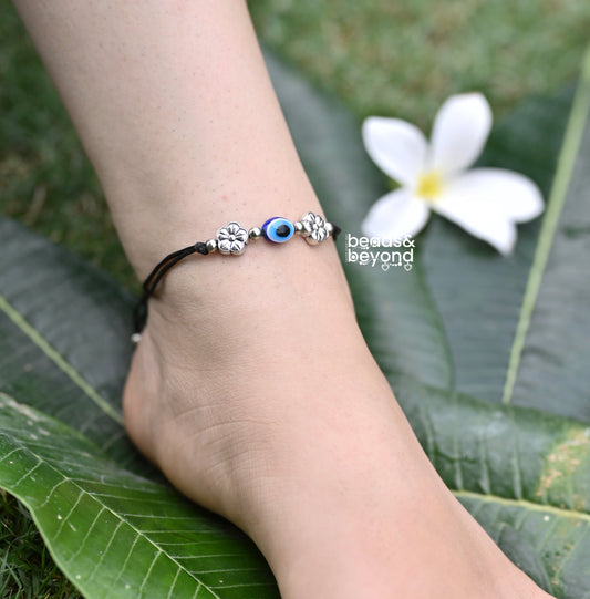 Floral Evil Eye Nazarbattu Anklet