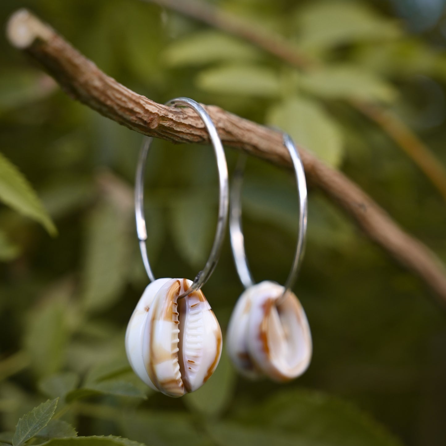 Cowrie Hoop Earring